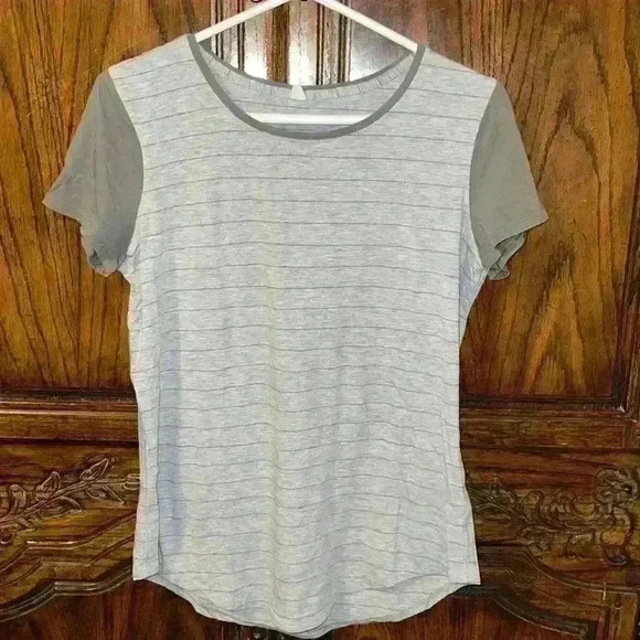 Lululemon Love Crew III 
Short Serve Stripe Heathered Core Light Grey Grey Sage - Picture 7 of 14